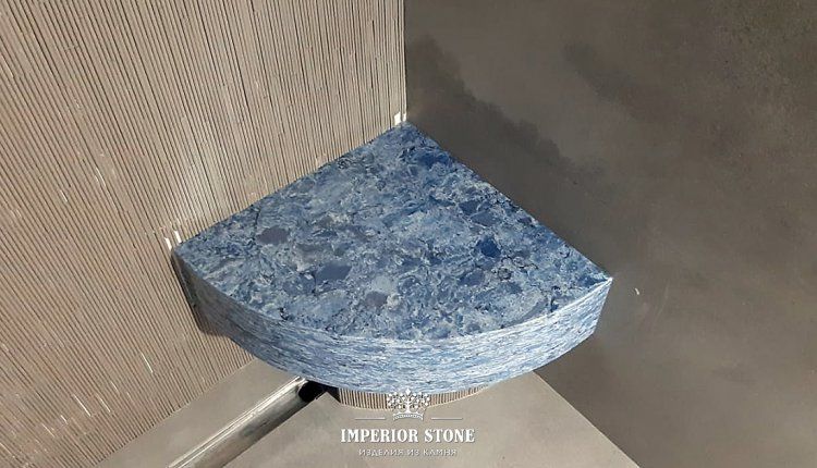 Сидения для ванной Vicostone Thunder Blue - фото